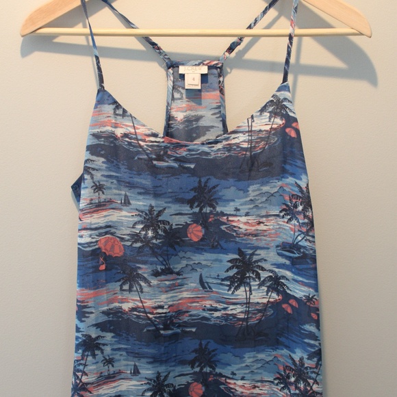 J. Crew Tops - J. Crew Strappy Hawaiian Theme Tank - Size 4